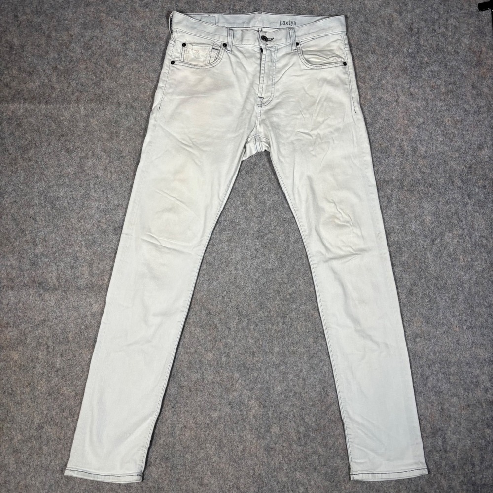 7 For All Mankind Paxtyn Jeans Mens 31x33 Light Grey Skinny Fit Stretch